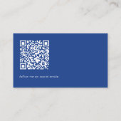 QR-Code fett modern minimalist professionell blau Visitenkarte (Rückseite)