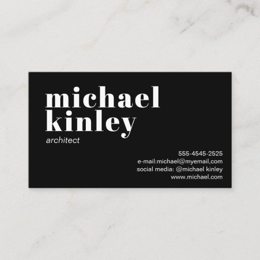 QR-Code fett moderner minimalistischer beruflicher Visitenkarte (Vorderseite)