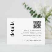 QR Code Fett Wedding Details Begleitkarte (Stehend Vorderseite)
