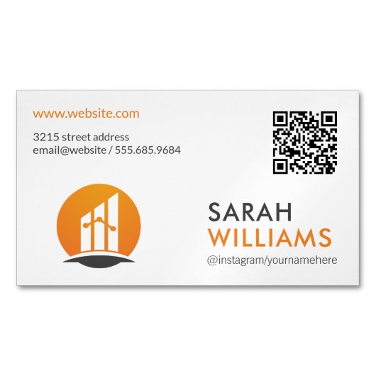 QR-Code | Finanzlogo Magnetische Visitenkarte (Vorderseite)