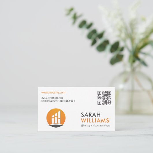 QR-Code | Finanzlogo Visitenkarte (Stehend Vorderseite)