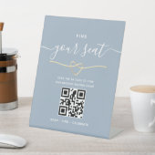 QR-Code Finde Deinen Platz Hochzeit Sockelschild (In SItu)