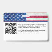 Qr Code Firefighter Foto Name ID-Karte B Ausweis (Back)