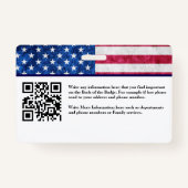 Qr Code Firefighter Foto Name ID-Karte B Ausweis (Rückseite)
