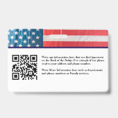 Qr Code Firefighter Foto Name ID-Karte des Mitarbe Ausweis (Rückseite)