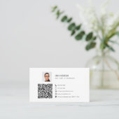 QR-Code Firmenkarte mit Foto und Logo Visitenkarte (Stehend Vorderseite)