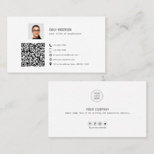 QR-Code Firmenkarte mit Foto und Logo Visitenkarte