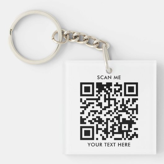 QR-Code-Firmenlogo - Acryl Schlüsselanhänger (Vorderseite)