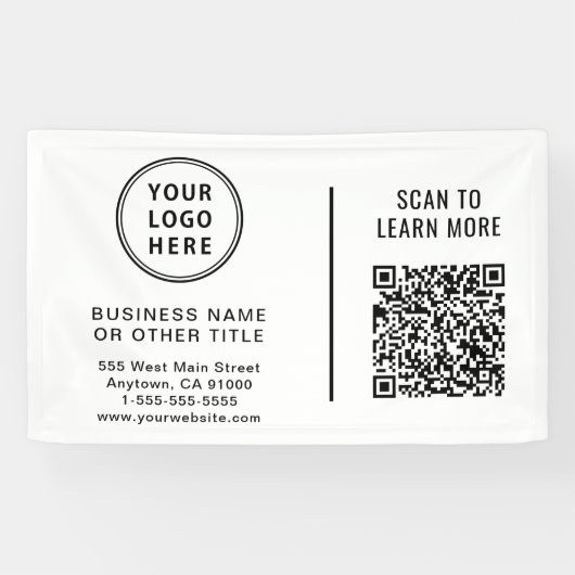 QR-Code Firmenlogo Banner (Horizontal)