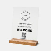 QR-Code Firmenlogo Begrüßungszeichen Acrylschild (Winkel)