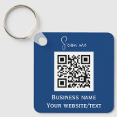QR-Code-Firmenlogo Beruflich blau Schlüsselanhänger (Vorderseite)