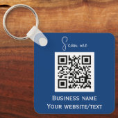QR-Code-Firmenlogo Beruflich blau Schlüsselanhänger (Vorderseite)