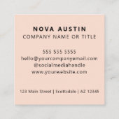 QR-Code-Firmenlogo Beruflich Modernes Rosa Quadratische Visitenkarte (Rückseite)