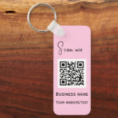 QR-Code-Firmenlogo Beruflich rosa Schlüsselanhänger (Vorderseite)