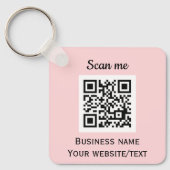 QR-Code-Firmenlogo Beruflich rosa Schlüsselanhänger (Vorderseite)