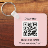 QR-Code-Firmenlogo Beruflich rosa Schlüsselanhänger (Vorderseite)