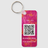 QR-Code-Firmenlogo Beruflich rosa Schlüsselanhänger (Vorderseite)