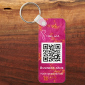 QR-Code-Firmenlogo Beruflich rosa Schlüsselanhänger (Vorderseite)