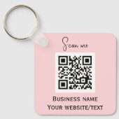 QR-Code-Firmenlogo Beruflich rosa Schlüsselanhänger (Vorderseite)