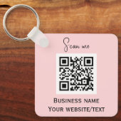 QR-Code-Firmenlogo Beruflich rosa Schlüsselanhänger (Vorderseite)