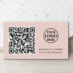 QR-Code-Firmenlogo Beruflich rosa Visitenkarte