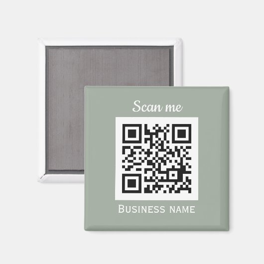 QR-Code-Firmenlogo Berufliche Darstellung Grün Magnet (Vorderseite/Rückseite)