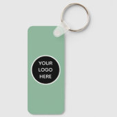 QR-Code-Firmenlogo Berufliche Darstellung Grün Schlüsselanhänger (Rückseite)