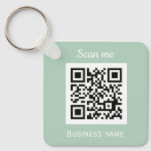 QR-Code-Firmenlogo Berufliche Darstellung Grün Schlüsselanhänger (Vorderseite)