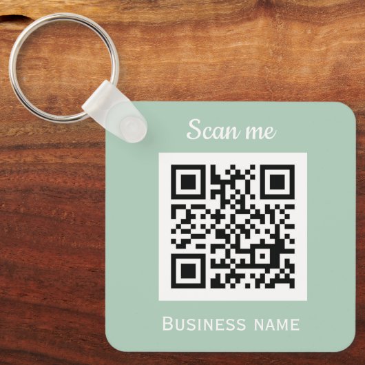 QR-Code-Firmenlogo Berufliche Darstellung Grün Schlüsselanhänger (Vorderseite)