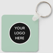 QR-Code-Firmenlogo Berufliche Darstellung Grün Schlüsselanhänger (Rückseite)