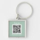 QR-Code-Firmenlogo Berufliche Darstellung Grün Schlüsselanhänger (Vorne)