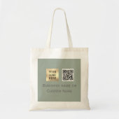 QR-Code-Firmenlogo Berufliche Darstellung Grün Tragetasche (Vorne)