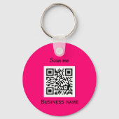 QR-Code-Firmenlogo Berufliches Hot-Pink Schlüsselanhänger (Vorderseite)
