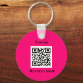 QR-Code-Firmenlogo Berufliches Hot-Pink Schlüsselanhänger (Vorderseite)