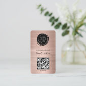 QR-Code Firmenlogo Blush Pink Visitenkarte (Stehend Vorderseite)