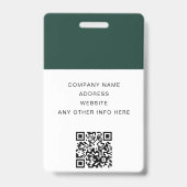 QR-Code Firmenlogo dunkelgrünes Foto Mitarbeiter-I Ausweis (Rückseite)