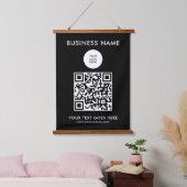 QR-Code Firmenlogo Eigene Vorlage Wandteppich Mit Holzrahmen (Schlafzimmer)