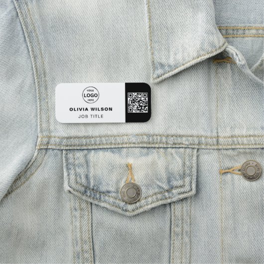 Qr-Code-Firmenlogo Einfache klassische Bezeichnung Namensschild (Beispiel)