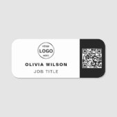 Qr-Code-Firmenlogo Einfache klassische Bezeichnung Namensschild (Vorderseite)