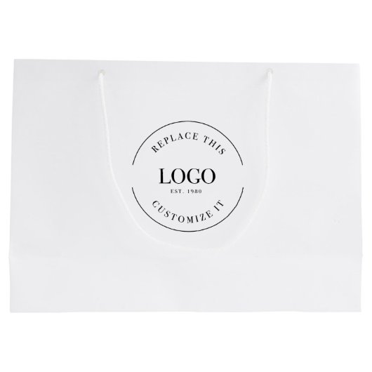 QR-Code Firmenlogo Firmenwebsite Große Geschenktüte (Rückseite)