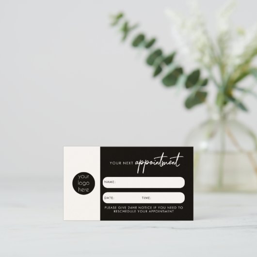 QR-Code-Firmenlogo für Client-Ernennungen Visitenkarte (Stehend Vorderseite)