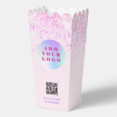 QR-Code-Firmenlogo für rosa Konfetti Geschenkschachtel (Rückseite)