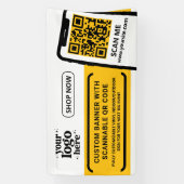 QR-Code Firmenlogo Gelb Indoor Vinyl Banner (Vertikal)