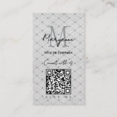 QR-Code-Firmenlogo Grau-Schachbrett Visitenkarte (Vorderseite)