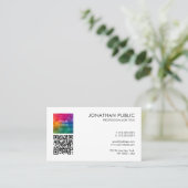 QR-Code Firmenlogo Hier Personalisiert Visitenkarte (Stehend Vorderseite)