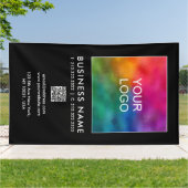 QR Code Firmenlogo hier Vertikal Banner (Außenbereich)