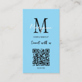 QR-Code-Firmenlogo Leuchtblau Visitenkarte (Vorderseite)