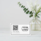 QR-Code-Firmenlogo Minimalistisch Visitenkarte (Stehend Vorderseite)