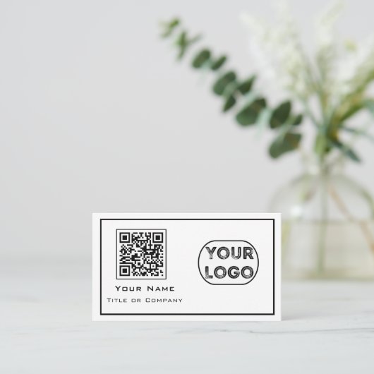 QR-Code-Firmenlogo Minimalistisch Visitenkarte (Stehend Vorderseite)