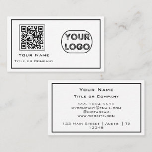 QR-Code-Firmenlogo Minimalistisch Visitenkarte